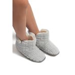 Twigy Edi Peluş Kadın Ev Botu Gri 37/41