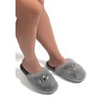 Twigy Perla Peluş Kadın Ev Terliği Gri 37/41
