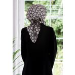 Twill İpek Eşarp KREM/SİYAH 92X92