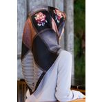 Twill İpek Eşarp PUDRA/SİYAH 90x90