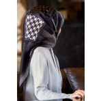 Twill İpek Eşarp SİYAH/GRİ 90x90