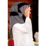 Twill İpek Eşarp SİYAH/KREM 90x90