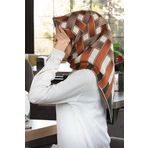 Twill İpek Eşarp TURUNCU/BEJ 90x90
