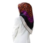 Twill İpek Eşarp TURUNCU/FUŞYA 90x90