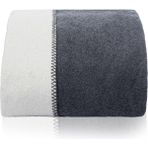 Twin Battaniye Soft Pamuklu Çift Kişilik Battaniye Antrasit Krem 200 x 220 5013A - Antrasit - Krem - 200 x 220 cm