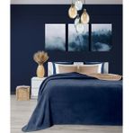 Twin Soft Pamuklu Çift Kişilik Battaniye Kahve Mavi 200 x 220 5012A - 200 x 220 cm - Kahverengi - Mavi