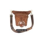 twingold Kişiye Özel %100 Deri Unisex All in One Bel ve Bacak Çantası - Kahverengi bacak4