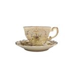 Twinkle Diana Porselen 6 Lı Kahve Fincan Seti Vintage Gold Detaylı Çiçek Desenli