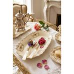 Twinkle Diana Porselen Derin Kayık Tabak Vintage Çiçek Desenli Gold Detaylı - Altın