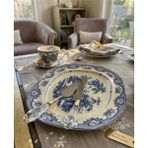 Twinkle Elizabeth Bone Porselen 43 cm Oval Sunumluk Ikramlık Tepsi Mavi Vitage