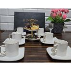 Twinkle Luxury Gold Bone Porselen Kahve Fincan Takımı 09GLD01 - 6 Adet - 90 ml