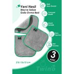 Twino 3'lü Meyve Sebze Ovma 15x15 Güçlü Mikrofiber Islak Kuru Temizlik Mutfak Gıda Temizleme Bezi