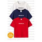 twins tailors Brooklyn Baskılı 3'lü Paket Unisex Kırmızı-Beyaz-Lacivert Çocuk Tişört/T-Shirt