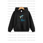 twins tailors Rick and Morty Baskılı Unisex Kapüşonlu Siyah Çocuk Sweatshirt Hoodie