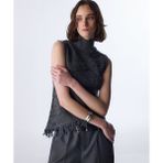 Twist Kadın Kolsuz Antrasit Renk Yarım Balıkçı Yaka Triko Süveter TW6250050608036 Günlük Stil