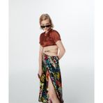 Twist Sırt Dekolteli Crop Bluz - 38 - Kahverengi