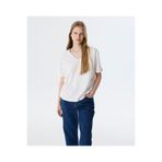 Twist V Yaka Basic Ekru Kadın T-Shirt Tw6250070068