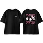 Twisted Arts Sister Tasarım Sırt Baskılı Pamuk Siyah Oversize T-Shirt - XL