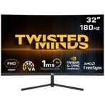 Twisted Minds TM32CFHD180VA 32 inç 180Hz 1ms HDMI FHD DP HDR10 R1500 Kavisli RGB Gaming Monitör