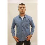 Twister Jeans Eg 1874 Tek Cep Erkek Kot Gömlek - 04G-Mavi