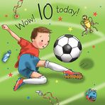 Twizler 10. Doğum Günü Kartı Futbolcu - On Yaş - 10 Yaş - Çocuk Doğum Günü Kartı - Erkek Çocuk Doğum Günü Kartı - Doğum Günü Kartı - Mutlu Yıllar Kartı
