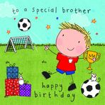 Twizler Happy Birthday Card for Brother - Hediyeli Futbolcu, Swarovski Kristal Kaplama ve Kesik Kitap Ayracı - Çocuk Doğum Günü Kartı - Erkek Doğum Günü Kartı - Erkek Çocuk Doğum Günü Kartı