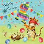 Twizler Happy Birthday Kartı Pinhata & Tiger ile – Sevimli Doğum Günü Kartı – Erkek Çocuk Doğum Günü Kartı – Kız Çocuk Doğum Günü Kartı – Çocuk Doğum Günü Kartı – Çocuk Doğum Günü Hediyesi