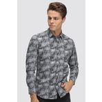 Twn 0EF020210256001M Siyah Slim Fit Erkek Gömlek