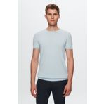Twn 0EF069421003M Slim Fit Mavi Düz Örgü T-shirt