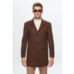 Twn 1EF0832255009 Slim Fit Kahverengi Çizgili Palto