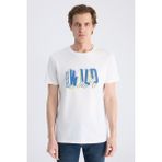 Twn Slim Fit Ekru Düz %100 Pamuklu T-Shirt 2EC143831108M