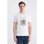 Twn Slim Fit Ekru Düz %100 Pamuklu T-Shirt 2EC143831113M