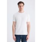 Twn Slim Fit Ekru Düz %100 Pamuklu T-Shirt 4EC1447011072