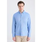 Twn Slim Fit Saks Mavi Armürlü Gömlek 5EF02EE04259M