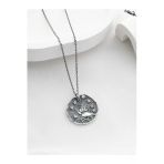 Two Arts Jewelry Kadın 925 Ayar Gümüş Aslan Burcu Kolye | Kişiye Özel Tasarım | Hediye Kutusunda Gri 45 Cm