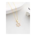 Two Arts Jewelry Kadın 925 Ayar Gümüş Davut Yıldızı Kolyesi | Hediye Kutusunda Altın 45 Cm