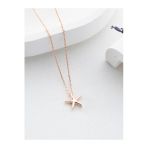 Two Arts Jewelry Kadın 925 Ayar Gümüş Deniz Yıldızı Kolyesi | Hediye Kutusunda Pembe 45 Cm