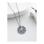 Two Arts Jewelry Kadın 925 Ayar Gümüş Kova Burcu Kolye | Kişiye Özel Tasarım | Hediye Kutusunda Gri 45 Cm