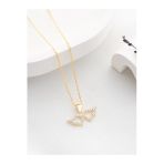 Two Arts Jewelry Kadın 925 Ayar Gümüş Melek Kanadı Kolyesi | Hediye Kutusunda Altın 45 Cm