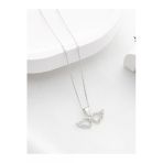 Two Arts Jewelry Kadın 925 Ayar Gümüş Melek Kanadı Kolyesi | Hediye Kutusunda Gümüş 45 Cm
