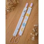 Two Child müslin kumaş plastik klips Emzik Askısı - Açık Pembe
