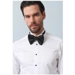 TWO HANDS Erkek Düz Slim Fit Duble Manşet Ata Yaka Smokin Gömlek