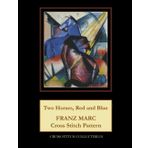 Two Horses, Red and Blue: Franz Marc Cross Stitch Pattern