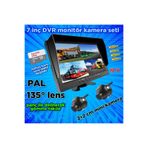 Twogo 2 ADET 150 DERECE GENİŞ AÇI ULTRA MİNİ AHD METAL KASA KAMERA 7 İNÇ DVR MONİTÖR 12 VOLT 256 GB