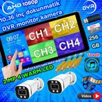 Twogo 2 ADET AHD 2MP WARM LEDLİ KAMERA DVR DOKUNMATİK 10.36 İNÇ MONİTÖR 12 VOLT 256 GB