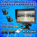 Twogo 2 ADET AHD 720P BALIK GÖZÜ KAMERA VE 7'' QLED IPS MONİTÖR 12V