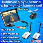 Twogo 5 İNÇ MONİTÖR VE KABLOSUZ KELEBEK KAMERA 12 V KAYIT YAPMAZ