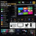 Twogo I3356 7 Inç Double Teyp Mp5 Multimedya Kablosuz Carplay Kablosuz + Android Auto
