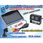 Twogo KAYITSIZ 5 İNÇ MONİTÖR VE METAL KASA LEDLİ KAMERA 12 VOLT