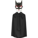 Twox Çocuk Batman Maskesi Cat Woman ve Batman Pelerini 90 cm Siyah Renk Set